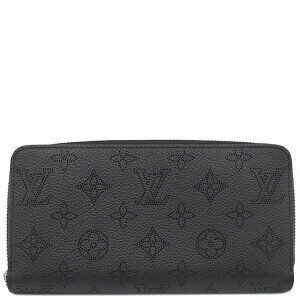 Louis Vuitton Zippy Wallet Monogram Mahina Noir Black Round Zipper